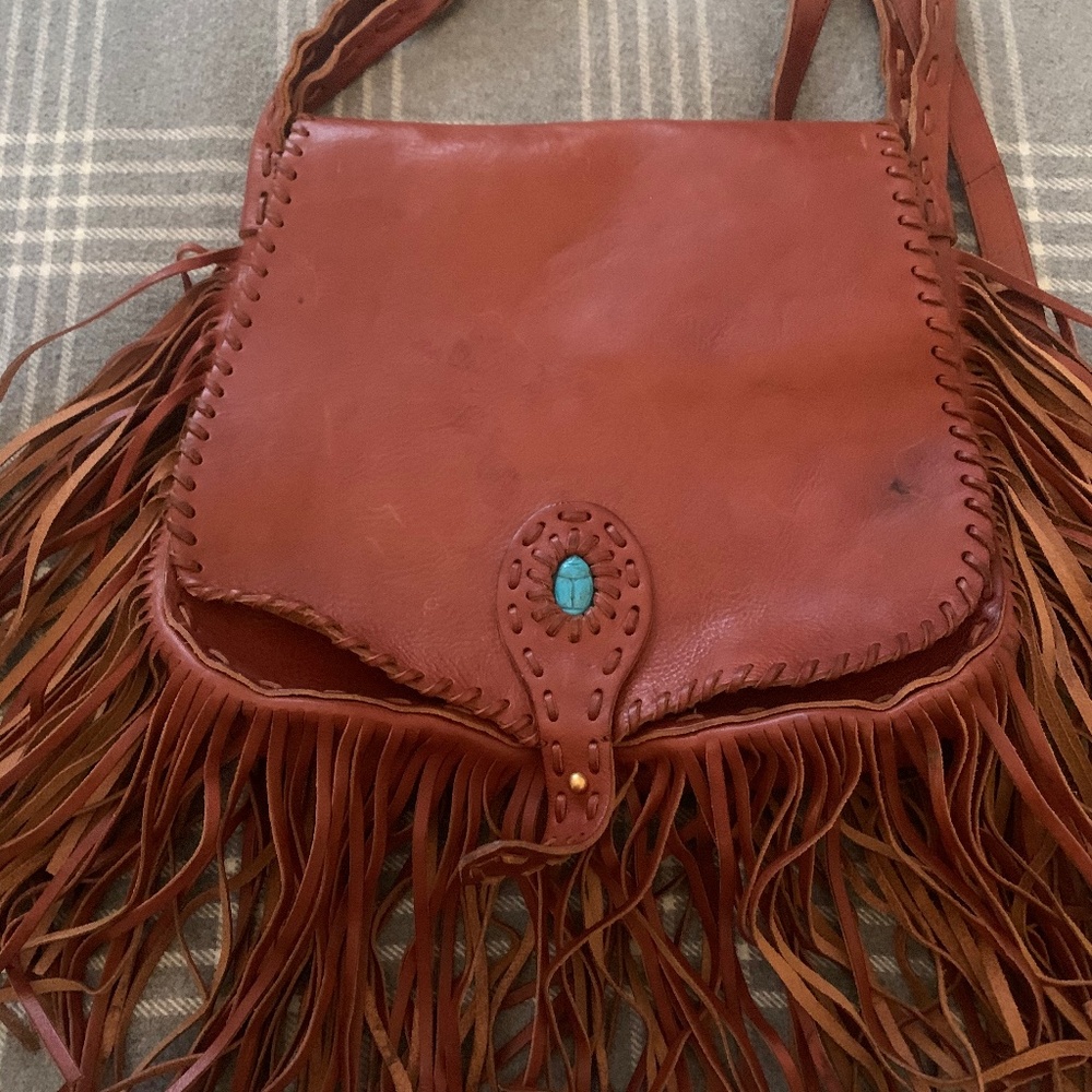 Brown bag with fringes